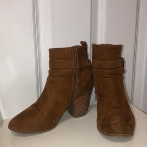 Brown suede boots